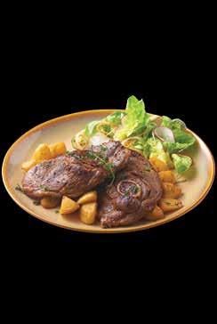 5 GRLLED LAMB HOPS Grilled lamb shoulder chops served with roast potato, salad &