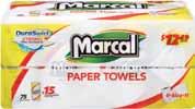 , unit 62 Marcal Towels 15/75 ct, unit 56 Bounty SAS Towels white & print 24/74 ct., unit 1.