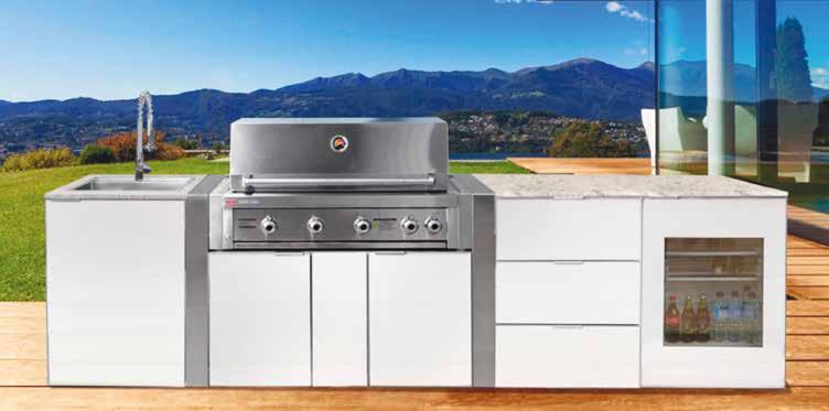 Custom designed BBQ cabinet to fit the Turbo Build-in barbeques The Elementa Modular Outdoor Kitchen is a quality Australian made system from which you and your family can think, create and entertain