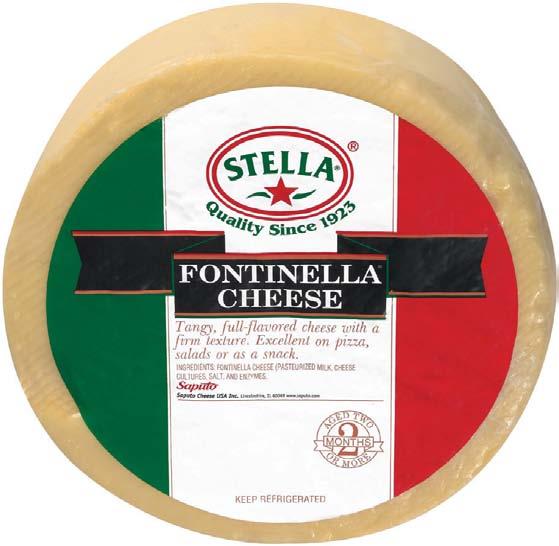 This versatile semi-hard cheese will enhance mostly any recipe. In fact, many professional chefs use Fontinella cheese as a zesty, change-of-pace flavor on pizza.