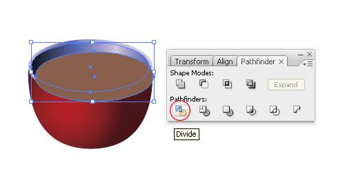 Step 8 Select the new coffee ellipse, hold down shift and also click to select the inner ellipse of the cup. Open up the pathfinder palette (if it s not visible click window->pathfinder).