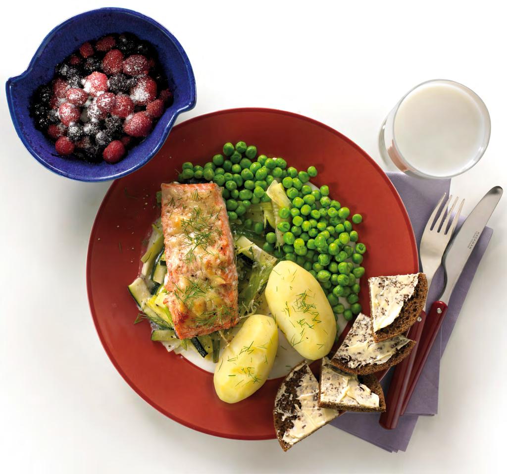 Baked rainbow trout 63 Baked rainbow trout 2 g 15 g Boiled peas 65 g 2 dl 3 g 6 g 15 g Sugar 1 g,84 2,89 Baked rainbow trout Boiled peas Sugar Baked rainbow trout Boiled peas Sugar Carbon footprint