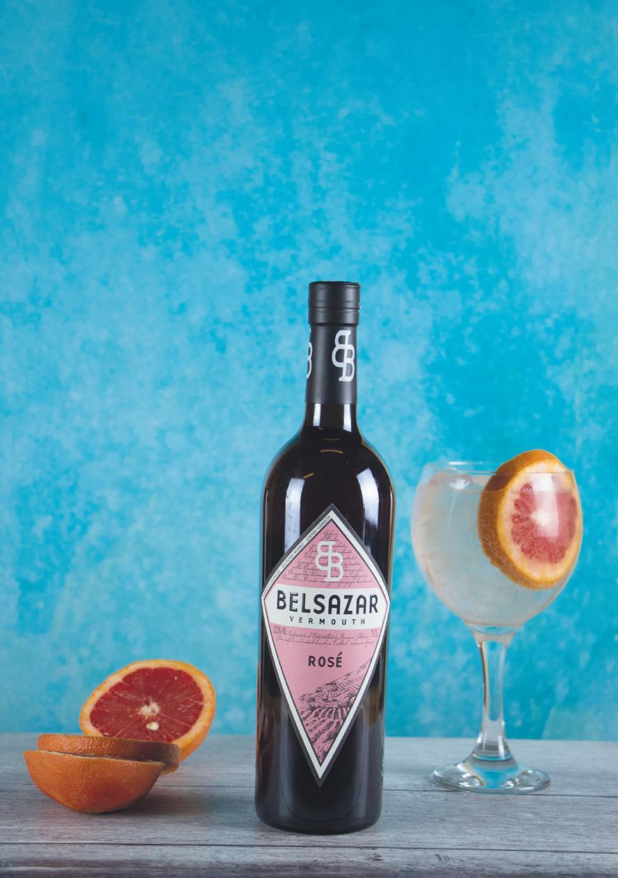 Belsazar VERMOUTH ROSÉ Made with a Pinot Noir Rosé wine, a new development to the world of Vermouth. A great fresh and light base to a cocktail. BOTTLE: 75cl 17.