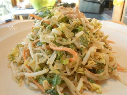 Main Dish Raw Living Pad Thai This is not exactly like Pad Thai in Thailand which is a hot dish made with rice noodles but it is still quite delicious. The key ingredient for the sauce is tamarind.