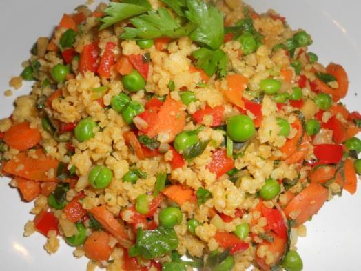 Grain DishesDishes Quinoa with Shallots and Peas 2 servings 1 cup quinoa rinsed & drained 2 cups water 1 Tb olive oil 2 shallots finely chopped ½ lb frozen peas rinsed under hot water & drained
