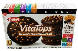 Bakery Products Vitalicious VitaTops Chocolate Peanut Butter Chip Muffin Tops Ideal