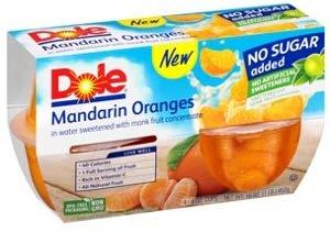Fruit Bowls Dole No Sugar Added Mandarin Oranges Sweetened with Monk Fruit Concentrate Made