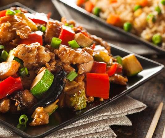 Kung Pao Kung Pao chicken FVZA-09807 Ingredients: sugar, dried vegetable (paprika flakes, garlic), stabilizer E 262, spice, spice extract/s Dosage [g/kg matrix]: 40 ź Contains a quality extract of