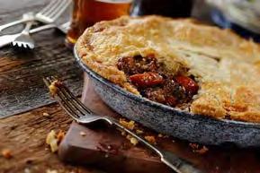 QUICHE AND MEAT PIES STEAK N ALE a hearty meal, made with beef strip loin, local ale, and roasted vegetables Large (serves 6-8) $20.00 Small (serves 1) $8.