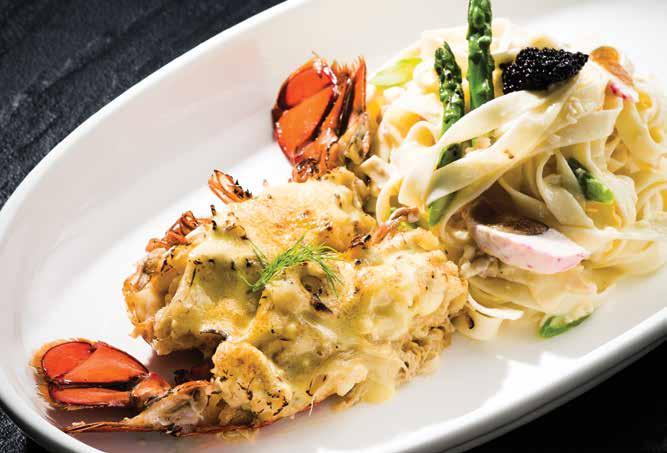 Lobster Thermidore with Fresh Linguini Pasta in Salted