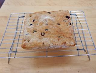 Olive Bread Approximately 20 black olives Method Grease a 18-20cm square tin. Place the packet of mix in a bowl along with 1/2 tsp salt. Now add 270ml warm water (38-40 ).