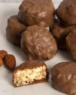 Crisp pecans and creamy caramel smothered in delicious milk chocolate. 7.5 oz. box. Contains: Pecan $13.