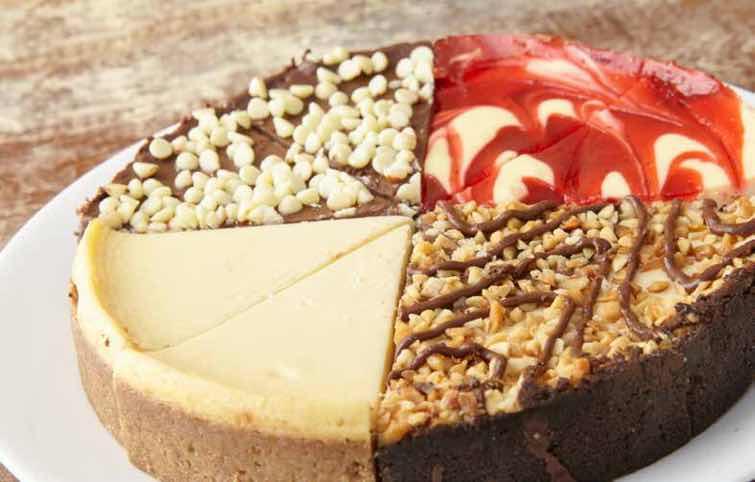 Includes two slices each of New York Style, Strawberry, Double Chocolate and Turtle Cheesecake. Perfect for a gift or entertaining! 32 oz.