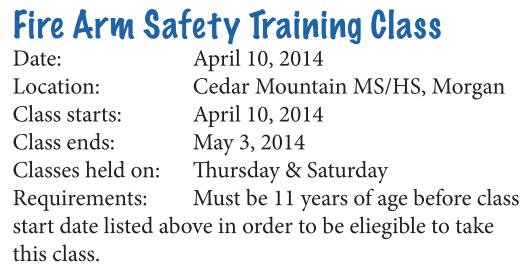Class Description: The firearm safety class consists of a minimum of 12 hours of classroom and field