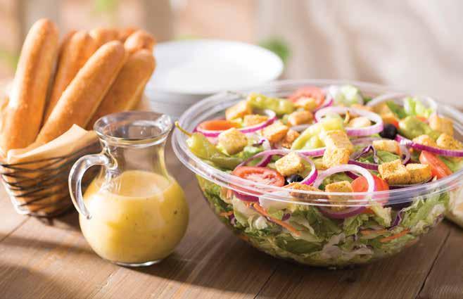 Soup, Salad & Breadsticks Our JUmbo Famous House Salad with 12 Breadsticks (Serves 6) Our Jumbo Famous House Salad is tossed with olives,