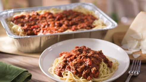 Our traditional meat sauce is prepared fresh with a blend of pan-seared ground beef and Italian sausage