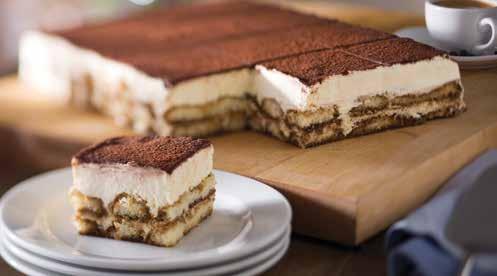 Half Cakes Available Serves 6 Tiramisu (Serves 12) The classic Italian dessert.