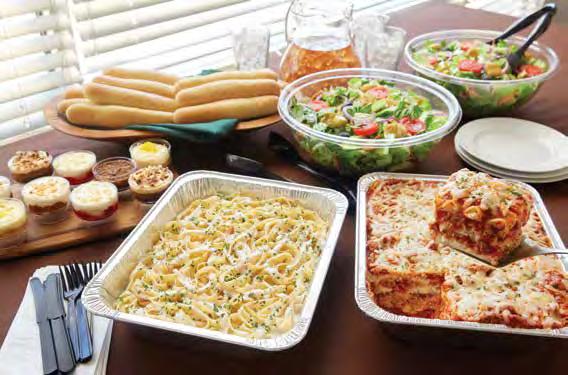 Meal Combinations Lasagna Combination (Serves 8-14) Includes: 2 Jumbo Famous House Salads 2 Dozen Breadsticks 1 Pan Lasagna Classico** Choice of 1 Pan of Five