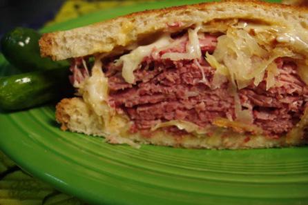 Corned Beef & Pastrami Reubens Corned Beef Pastrami Sandwiches are served with your choice of coleslaw,