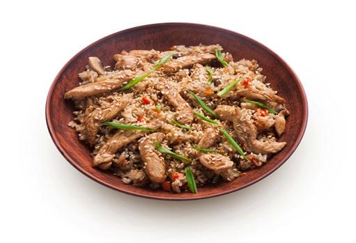 TERIYAKI BEEF 25g root ginger, peeled and finely grated 3 x garlic cloves, crushed 4 tbsp dark soy sauce (or gluten free soy sauce 250ml cold water + 2 x tbsp cold water 50g sultanas ½ tsp dried