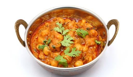 CHICKPEA MASALA 2 x onions, thinly sliced 1 tbsp oil 2 x garlic cloves, crushed Thumb size piece of ginger, grated 1 long green chilli (deseeded first if you like), finely chopped 2 tbsp medium curry