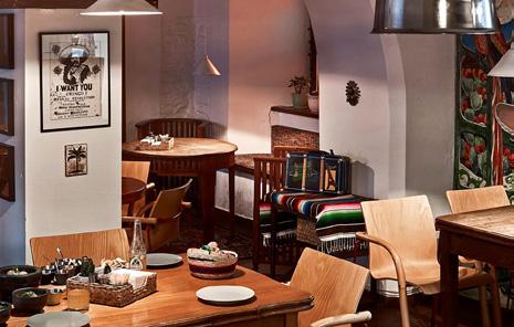 lt 40 The aromas and flavours of authentic Mexican cuisine entice guests to share their food in this small and colourful space.