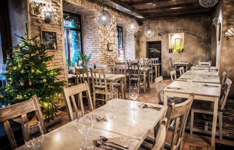 The traditional French interior and historical elements of the building make for a cosy environment.