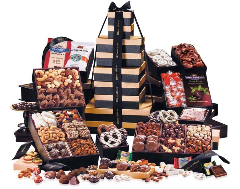 Extravaganza Tower Collection Extravaganza Supreme 12 Pecan Turtles 12 Pieces of English Butter Toffee Chocolate Covered Almonds, 6 oz. Lindt-Lindor Chocolate Truffles, 4.8 oz.