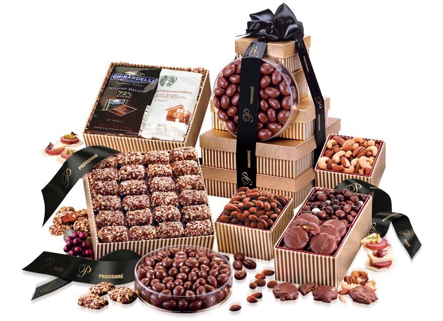Royale Tower Collection Royale Supreme Chocolate Covered Almonds, 11 oz. 24 Pieces of English Butter Toffee, 11 oz. 12 Pecan Turtles, 6 oz.