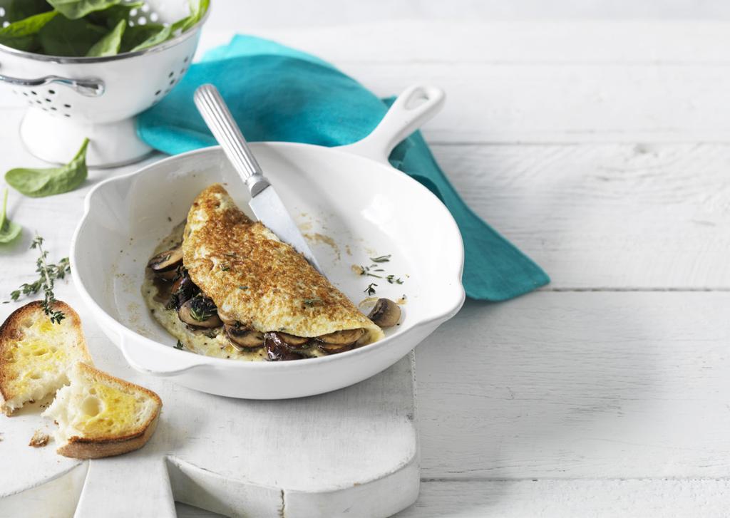 tasty and Herbed mushroom & cottage cheese omelette ProPoints VALUES PER SERVE SERVES: 4 PREP: 15 MINS COOKING TIME: 15 MINS 40g Weight Watchers Canola Spread 600g mixed mushrooms, sliced (see tip) 2
