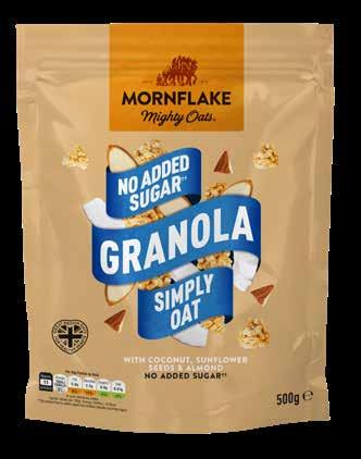GRANOLA NO ADDED SUGAR GRANOLA SIMPLY OAT Our Simply Oat Granola has the benefit of no added sugar and a fruit-free base so you can create your own perfect breakfast with your favourite additions.
