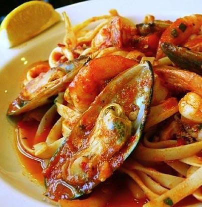 Seafood Marinara Ingredients 2 kg linguini 6 fresh basil leaves 2 cans whole tomatoes chopped 2 cans tomatoes sauce 2 cloves garlic 1/2 cup chopped onions 1/4 cup wine 1/2 stick butter 2 tbsp.