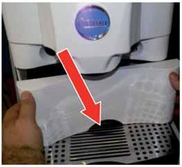 Disassemble the coffee outlet () and wash it by hand or  Make sure that