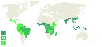 There are over 50 countries producing Coffee. Production of Coffee was 117 million bags (70 kg) (ICO, 2007).