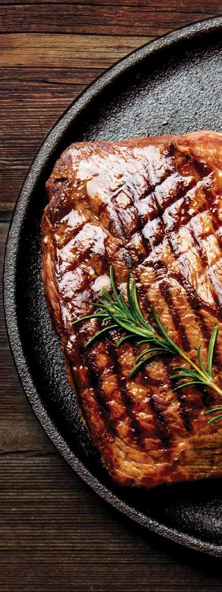SIZZLING STEAKS Chef-selected cuts, flame-grilled to perfection, served with French fries & a side salad Fillet 250g Rump 300g Sirloin 300g T-Bone 500g R145 R125 R125 R170 Sauces: Mushroom R 18 Peri