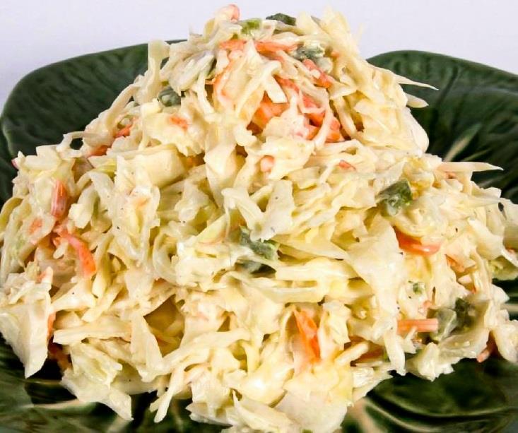 Cole Slaw Serving size: ½ cup ( 112 g) Calories: 181 Calories from fat: 126 Total Fat: 14 g 21 % Daily Value Saturated Fat: 1 g 5% Cholesterol: 14 mg 5% Sodium: 209 mg 9% Total Carbohydrate: 13 g 4%