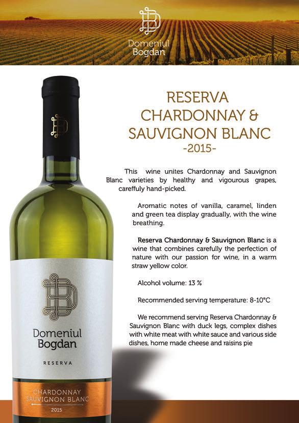 RESERVA CHARDONNAY & SAUVIGNON BLANC -2015- This wine unites Chardonnay and Sauvignon Blanc varieties by healthy and vigourous grapes, careffuly hand-picked.