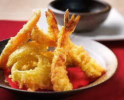 Tempura with tempura sauce.