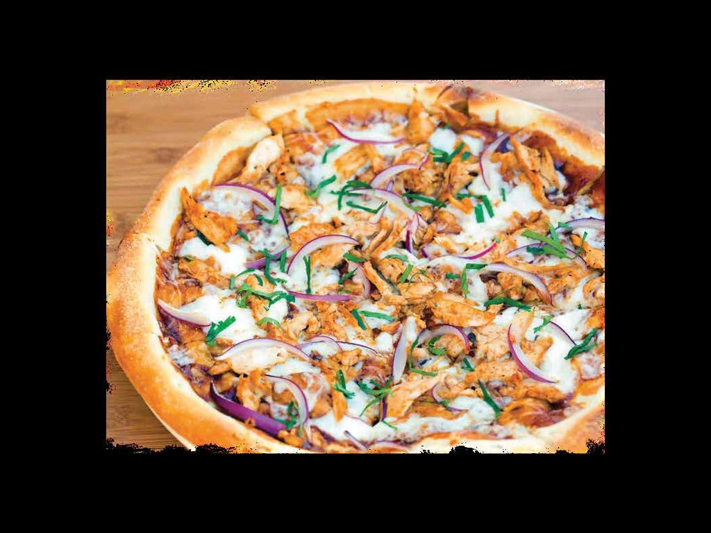 chicken, Mushroom, Onion, Garlic & Mozzarella cheese S / M 37 44 35 42 Green pepper, Black olive & Cheese HAWAIIAN PIZZA Turkey bacon, Pineapple, Mozzarella cheese 39 49