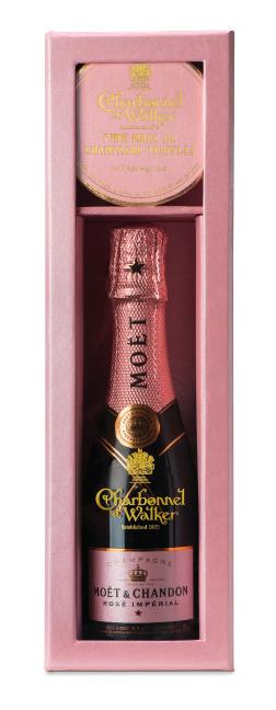 Champagne truffle gift sets include our iconic Pink Marc