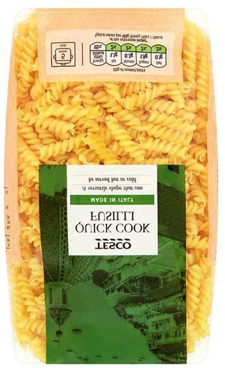 QUICK COOK PASTA Description: Dried quick cook pasta, cooks in 5 minutes on a camping stove Portion (pp)... 100+ grams Calories (pp).