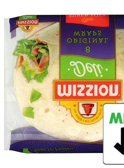 great for lunches or added to soups or noodles WRAPS Description: wheat flour tortilla wraps, great for lunches Portion (pp).