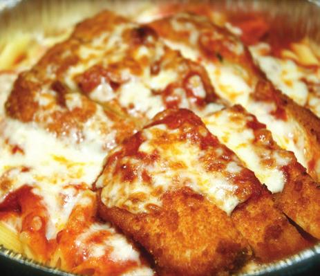 pasta dinners choice of: linguini or ziti 5.99 with Mama s homemade meatballs or hot sausage 8.49 with fresh chicken cutlet 9.49 with fresh veal cutlet 10.49 baked with mozzarella cheese add 1.