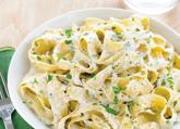 in creamy pink sauce Pasta Alfredo 750 Pasta served in a spicy creamy sauce