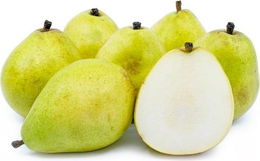 200 CH D Anjou Pear- D Anjou pears are medium in size, averaging eight centimeters in diameter, and are short, squat, and egg-shaped with a wide base that gradually tapers to a