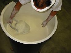 This labor-intensive rice-mixing is
