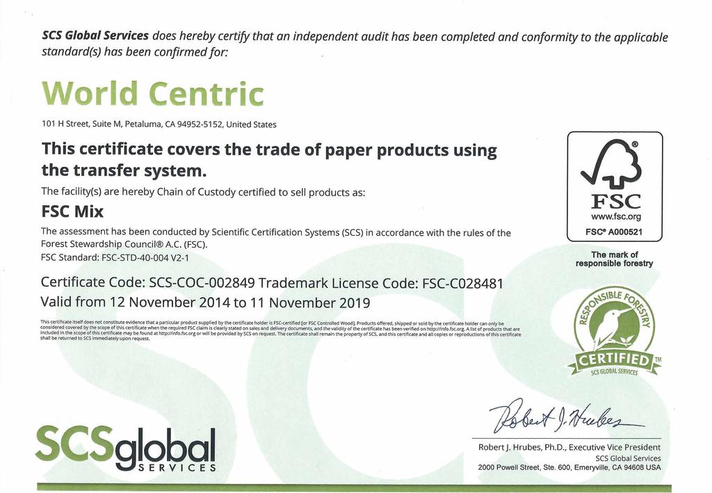 World Centric products are USDA Certified Biobased Products, made from