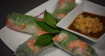 Winter Rolls (Đậu Hũ Cuốn): 2 rolls Tofu, vermicelli and vegetables rolled in fresh rice paper. Served with peanut dipping sauce. 5.