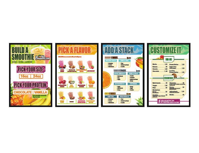 4-panel, Build-Your-Own-Smoothie Menu System These menu