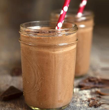 PEANUT BUTTER CHOCOLATE SHAKE Ingredients 2 frozen Bananas 1 ½ cups Coconut Water ½ cup + 2 tablespoons Peanut Butter 1